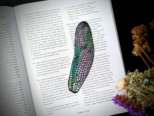 Clear Bookmark Colored Dragonfly Insect Wing Nature Bug Durable Gift Unique