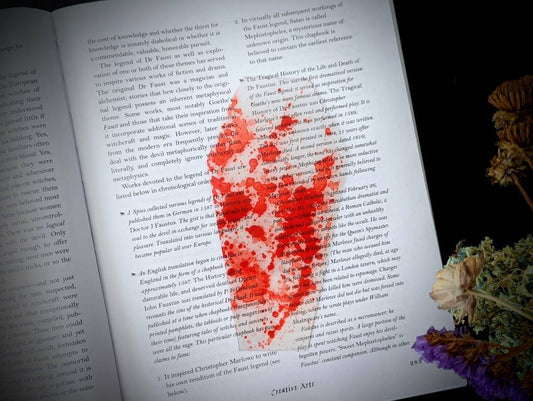 Clear Bookmark Blood Splatter Coffin Goth Gothic Halloween Horror Creepy Oddities