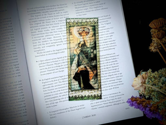 Clear Bookmark Alphonse Maria Mucha Clair de Lune The Moon French Art Nouveau Gift Dark Academia Handmade Artist Book Reader Gift