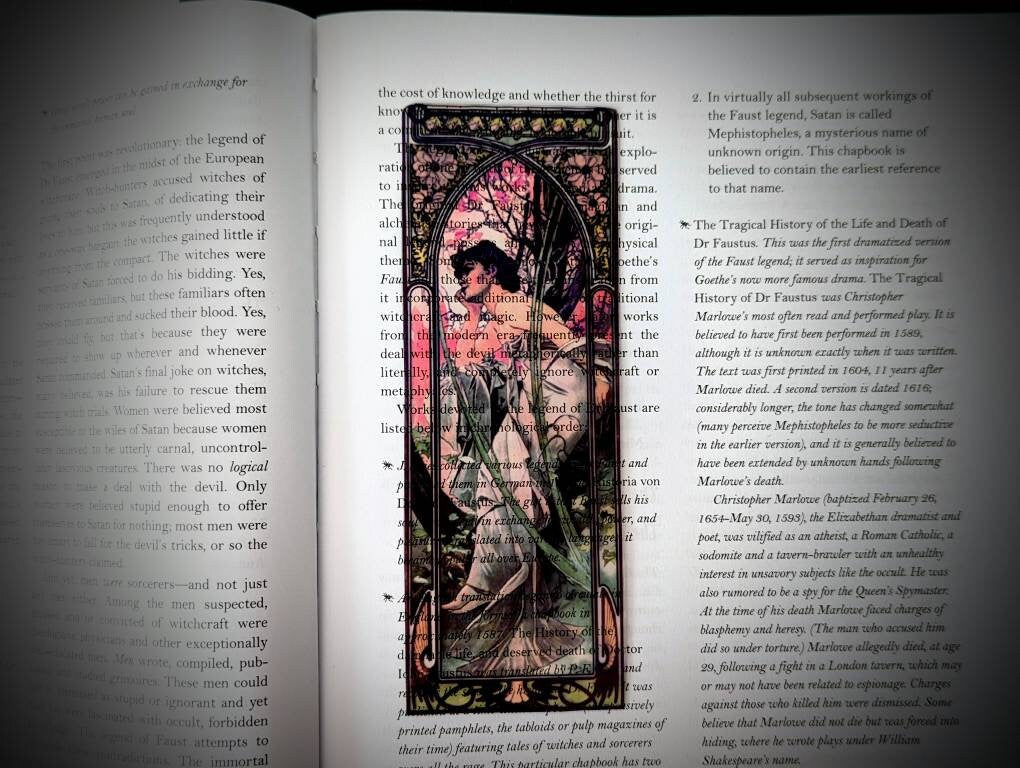 Clear Bookmark Alphonse Maria Mucha Evening Reverie French Art Nouveau Gift