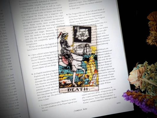 Clear Bookmark Death Tarot Card Witch Witchcraft Occult Goth Gothic Halloween Horror Creepy Oddities