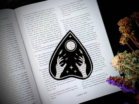 Clear Bookmark Planchette Ouija Witch Witchcraft Occult Goth Gothic Halloween Horror Creepy Oddities Unique Dark Weird