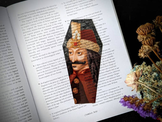 Clear Bookmark Vlad The Impaler Vampire Bloodsucker Monster Ghoul Goth Gothic Halloween Horror Creepy Oddities