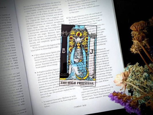 Clear Bookmark High Priestess Tarot Card Witch Witchcraft Occult Goth Gothic Halloween Horror Creepy Oddities