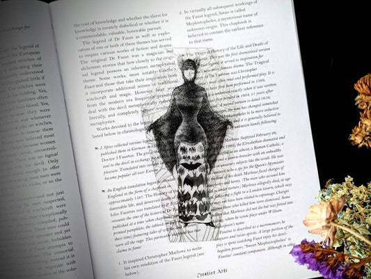 Clear Bookmark Victorian Bat Costume Lady Woman Goth Gothic Halloween Horror Creepy Oddities