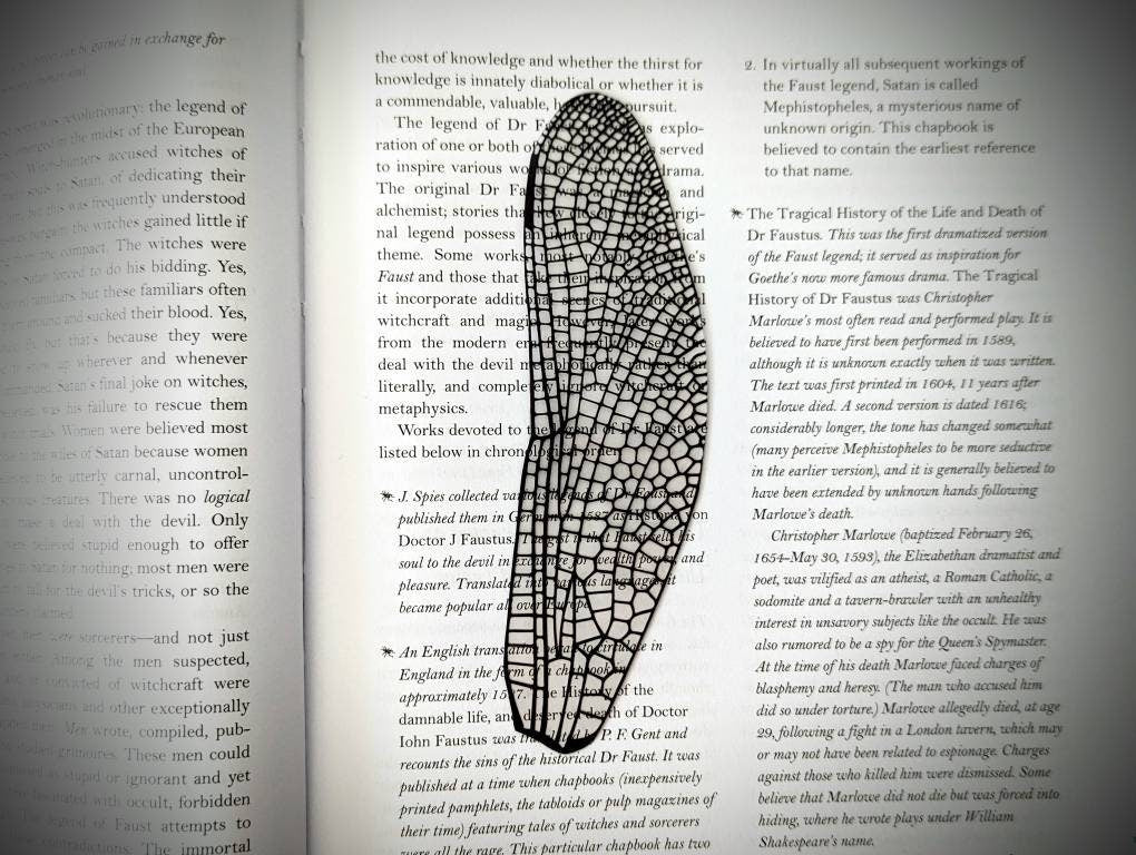 Clear Bookmark Dragonfly Insect Wing Nature Bug Durable Gift