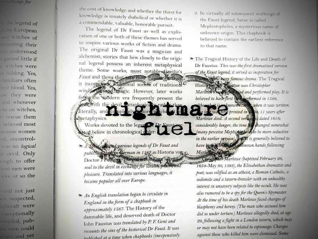 Clear Bookmark Nightmare Fuel Goth Gothic Halloween Horror Creepy Oddities