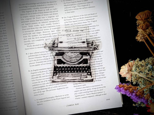 Clear Bookmark Typewriter Message Dark Goth Gothic Halloween Horror Creepy Oddities