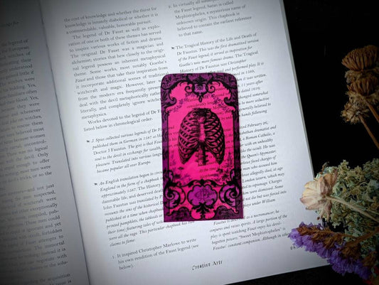 Clear Bookmark Victorian Vintage Rib cage Skeleton Bones Baroque Steampunk Goth Gothic Halloween Horror Creepy Oddities
