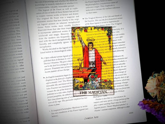 Clear Bookmark The Magician Tarot Card Witch Witchcraft Occult Goth Gothic Halloween Horror Creepy Oddities