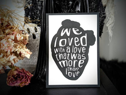 5x7 Art Print We Loved With Love That Was More Than Love Annabel Lee Edgar Allan Poe Goth Gothic Horror Halloween Home Wall Decor Gift