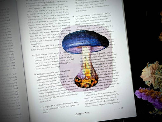 Clear Bookmark Cortinarius Purpurascens Bruising Webcap Mushroom Fungus Fungi Nature Botanical Cottagecore Fairycore
