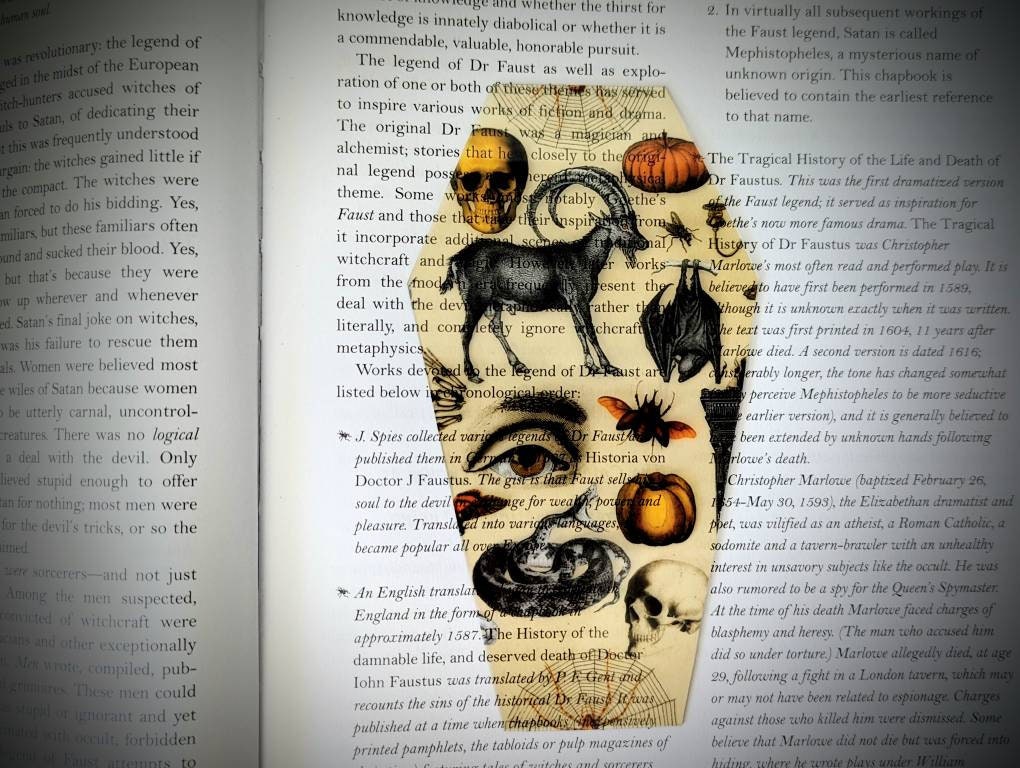 Clear Bookmark Coffin Halloween Witchcraft Mystical Goth Gothic Horror Creepy Oddities
