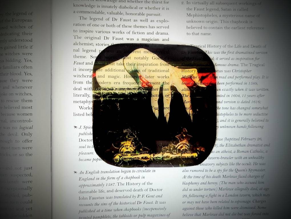 Clear Bookmark Vintage Vampire Dracula Hand Casket Coffin  Halloween Mystical Goth Gothic Horror Creepy Oddities