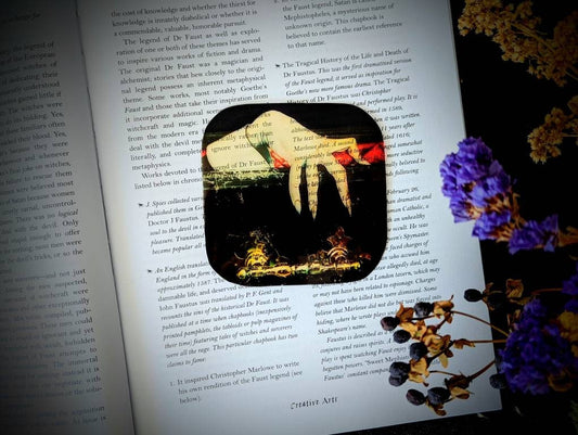 Clear Bookmark Vintage Vampire Dracula Hand Casket Coffin  Halloween Mystical Goth Gothic Horror Creepy Oddities