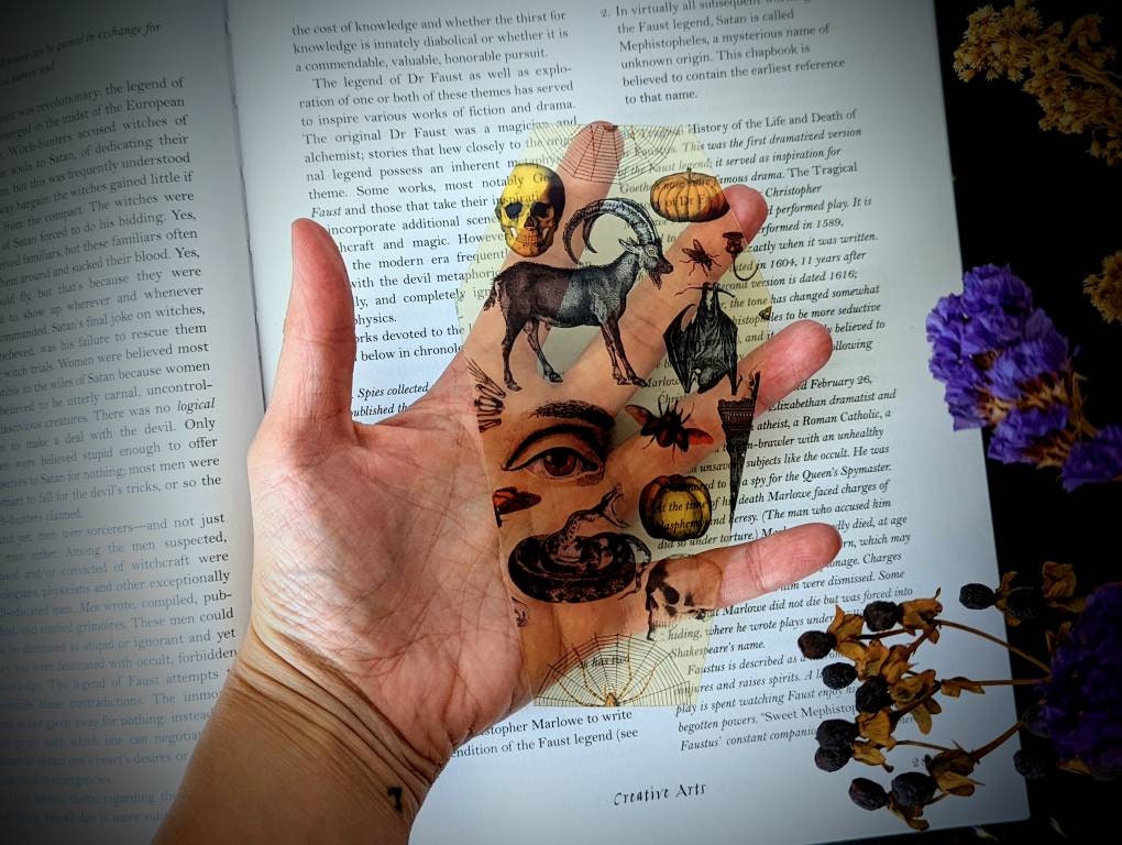 Clear Bookmark Coffin Halloween Witchcraft Mystical Goth Gothic Horror Creepy Oddities