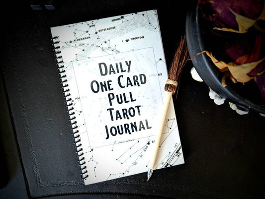 Daily One Card Pull Tarot Journal Physical Notebook Beginner New Goth Gothic Baby Witch Witchcraft Witchy Victorian Unique Gift