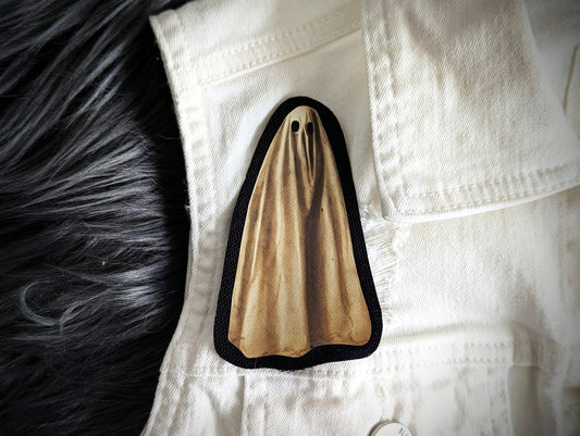 Sew-on Patch Realistic Sheet Ghost Haunted Ghoul Goth Gothic Horror Halloween Oddities Dark Academia Handmade Artist