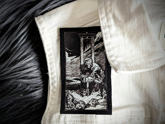 Sew-on Patch Death At The Guillotine Johannes Aarts Goth Gothic Horror Halloween Oddities Dark Academia Handmade Artist