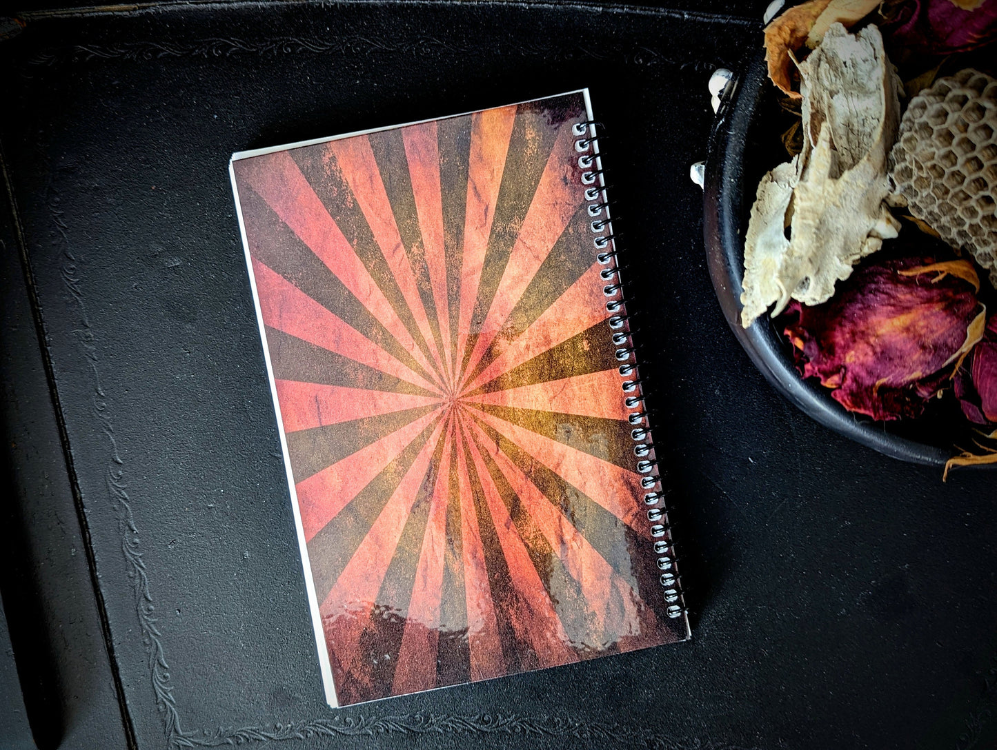 Spiral Notebook Journal Lined Pages Creepy Clown Circus Carnival Gothic Goth Horror Halloween Dark Academia Oddities Gift Handmade Artist