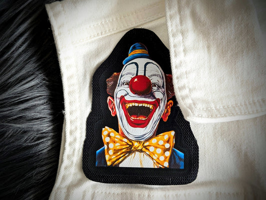 Sew-on Patch Creepy Clown Carnival Circus  Gothic Goth Horror Halloween Oddities Dark Academia Handmade Artist