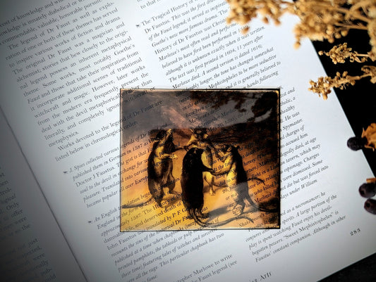 Clear Bookmark Dance Of The Rats Plague Goth Gothic Halloween Horror Creepy Oddities Dark Academia Cottagecore Fairycore Handmade Artist