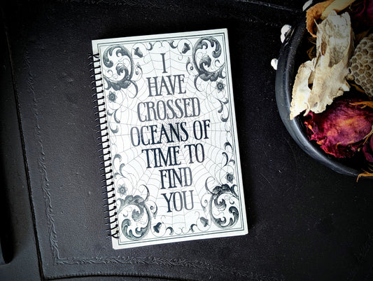 Spiral Notebook Journal Lined Pages Dracula Oceans Of Time Gothic Goth Horror Halloween Dark Academia Oddities Gift Handmade Artist