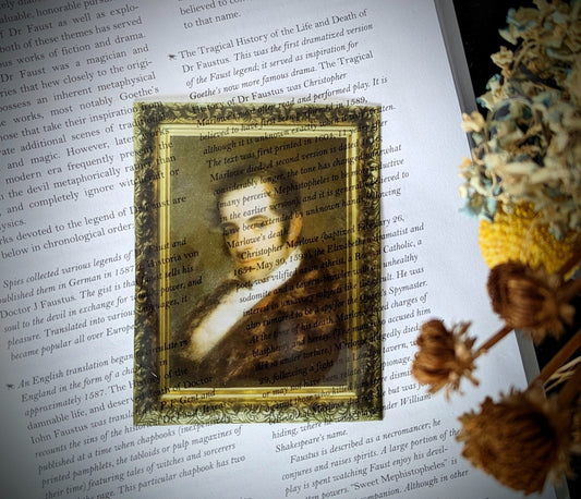 Clear Bookmark Washington Irving Ornate Frame Dark Academia Cottagecore Fairycore Handmade Artist Book Lover Reader Gift