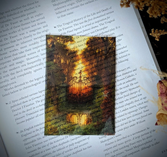 Clear Bookmark Vintage Painting Ferdinand Knab Das Schlossportal Fairy Dark Academia Cottagecore Book Reader Lover Gift Handmade Artist
