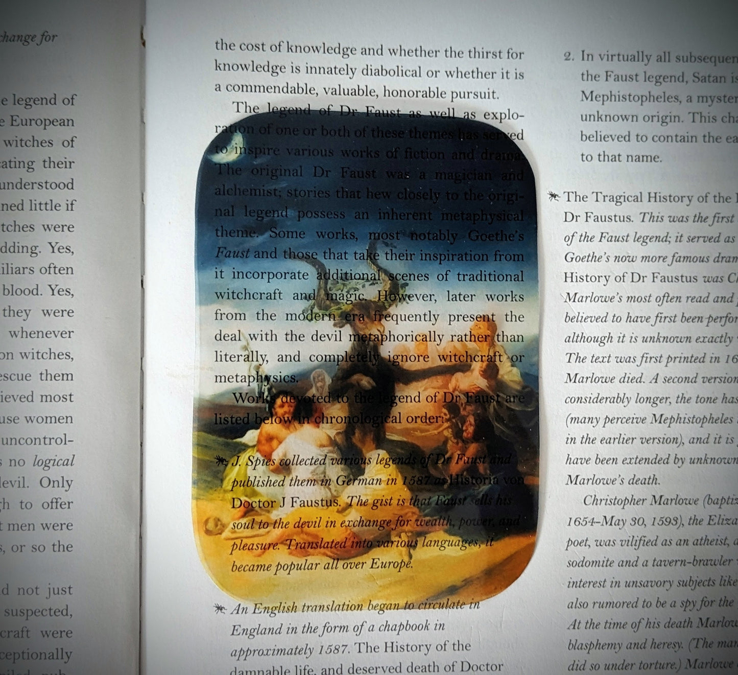 Clear Bookmark Vintage Painting Witches Sabbath Francisco Goya Dark Academia Goth Gothic Book Reader Lover Gift Handmade