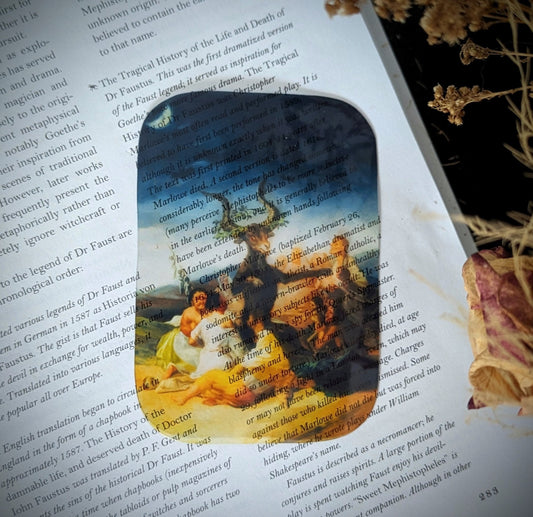 Clear Bookmark Vintage Painting Witches Sabbath Francisco Goya Dark Academia Goth Gothic Book Reader Lover Gift Handmade