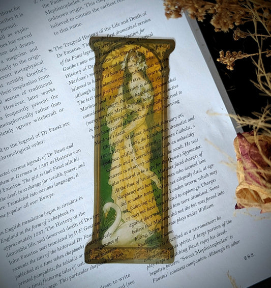 Clear Bookmark Vintage Painting Innocent Swan Elisabeth Sonrel Dark Academia Cottagecore Fairycore Book Reader Lover Gift Handmade