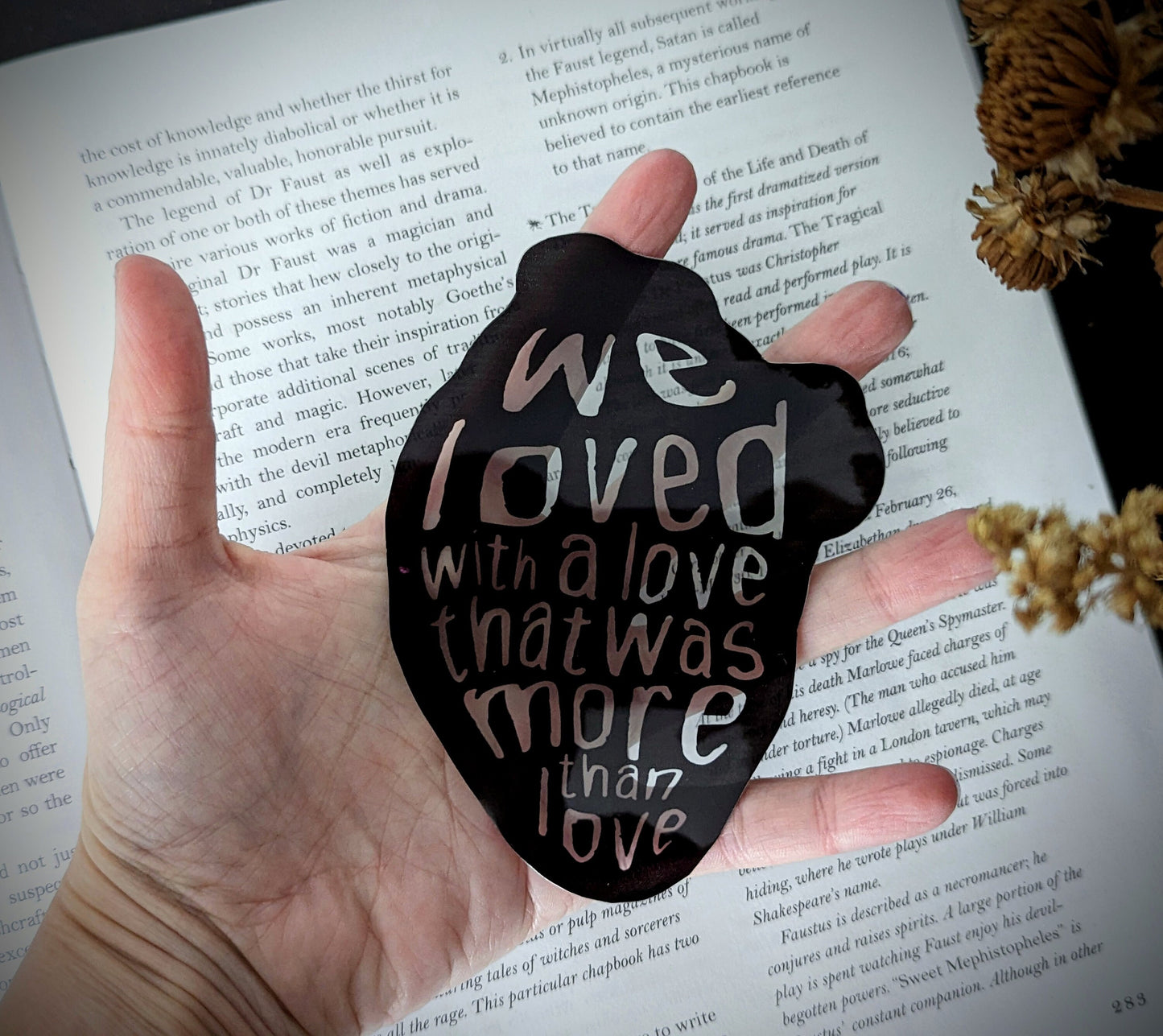 Clear Bookmark Annabel Lee Edgar Allan Allen Poe We Loved With A Love Gothic Halloween Horror Book Lover Reader Gift Handmade Artist