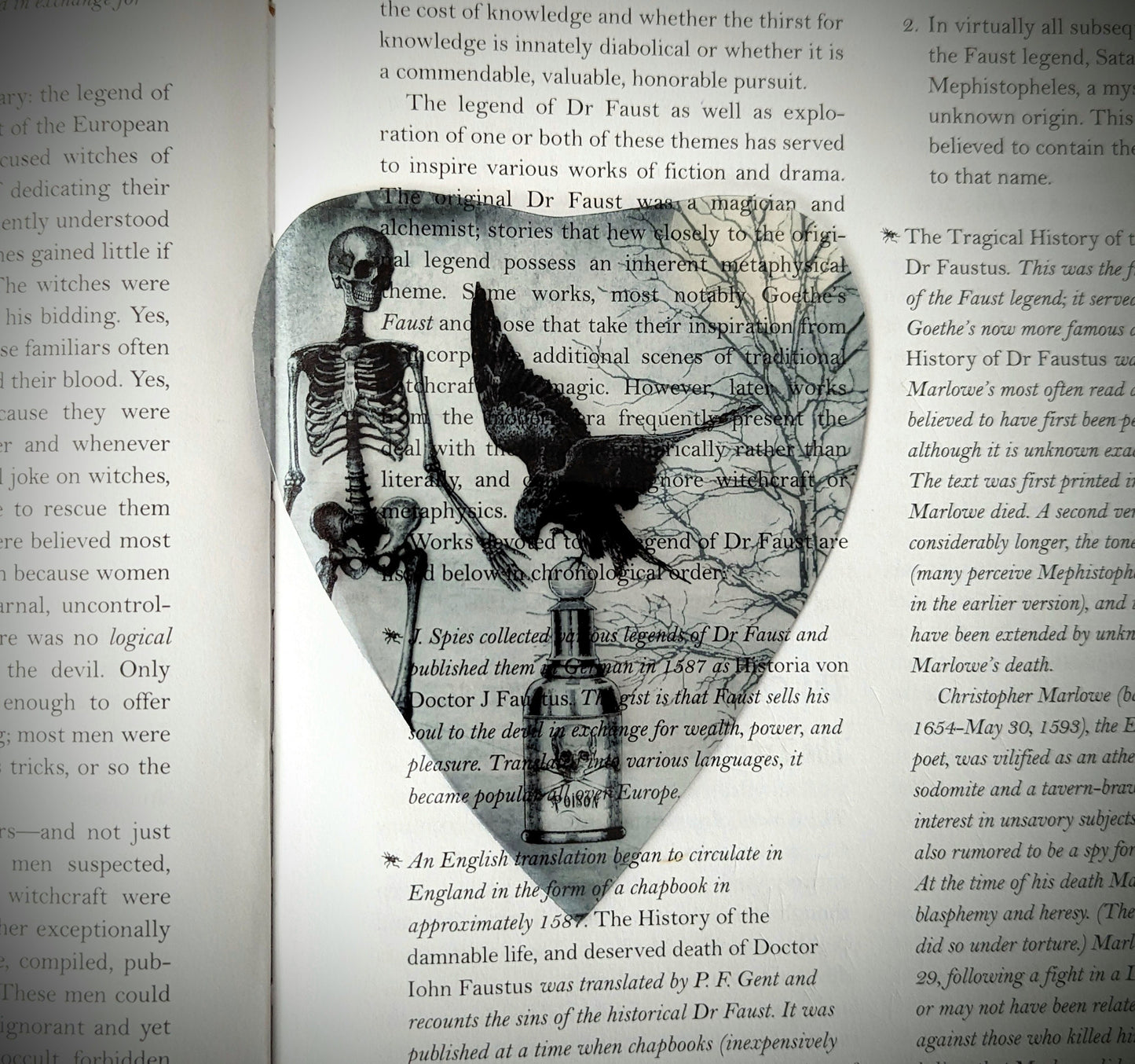 Clear Bookmark Crow Human Skeleton Poison Collage Dark Academia Victorian Gothic Halloween Horror Book Lover Reader Gift Handmade Artist