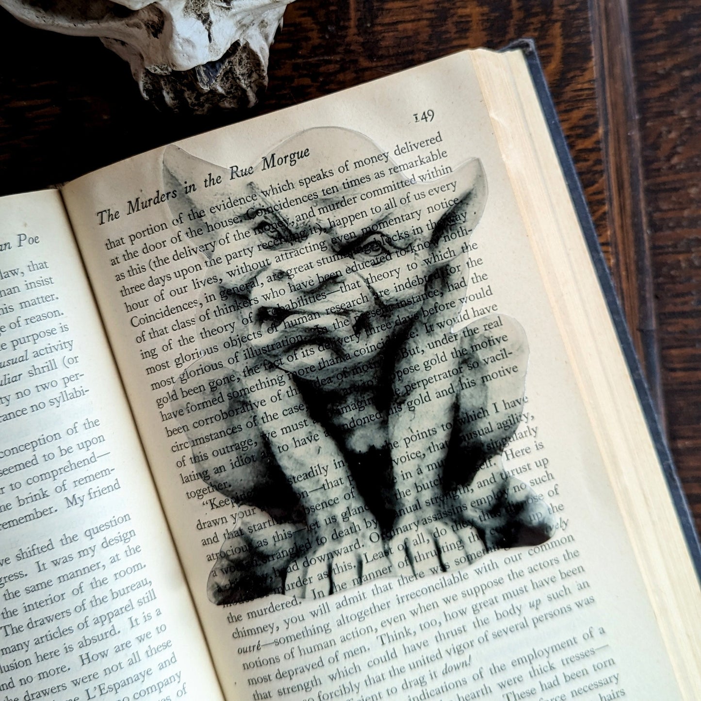 Clear Bookmark Gargoyle Creature Monster Goblin Goth Gothic Halloween Horror Creepy Oddities Book Lover Reader Gift Handmade Artist