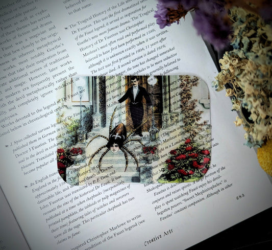 Clear Bookmark Vintage Illustration Spider Lady Dark Academia Cottagecore Handmade Artist Book Lover Reader Gift