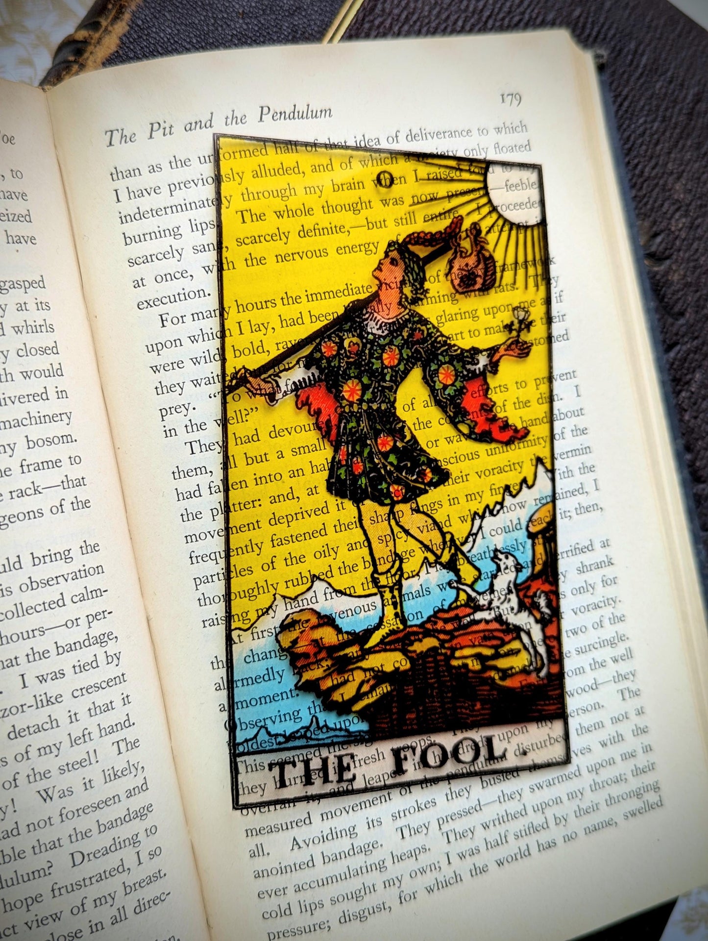 Clear Bookmark The Fool Tarot Card Witch Witchcraft Goth Gothic Halloween Horror Creepy Handmade Artist Book Reader Lover Gift