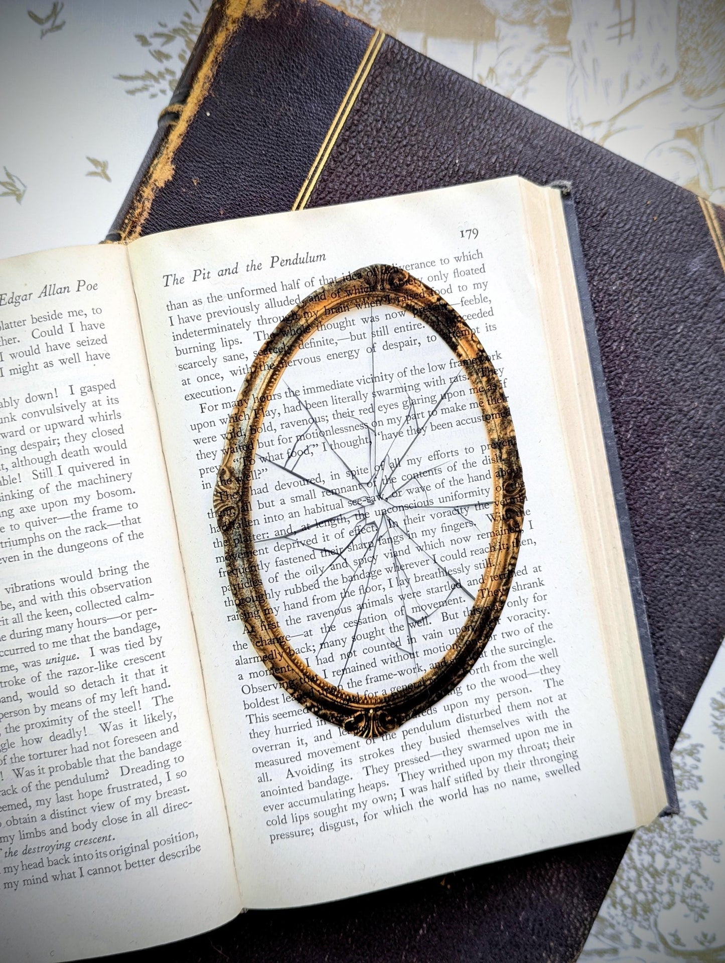 Clear Bookmark Broken Shattered Glass Mirror Victorian Gothic Horror Dark Academia Handmade Artist Book Club Reader Lover Gift