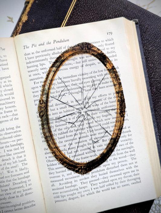 Clear Bookmark Broken Shattered Glass Mirror Victorian Gothic Horror Dark Academia Handmade Artist Book Club Reader Lover Gift