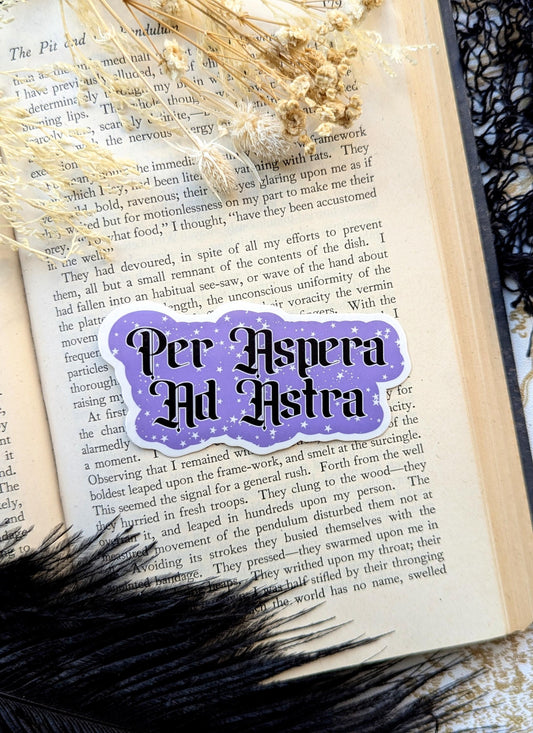 Vinyl Waterproof Sticker Per Aspera Ad Astra Latin To The Stars Goth Gothic Victorian Empowering Encouraging Affirmation Handmade Art Gift