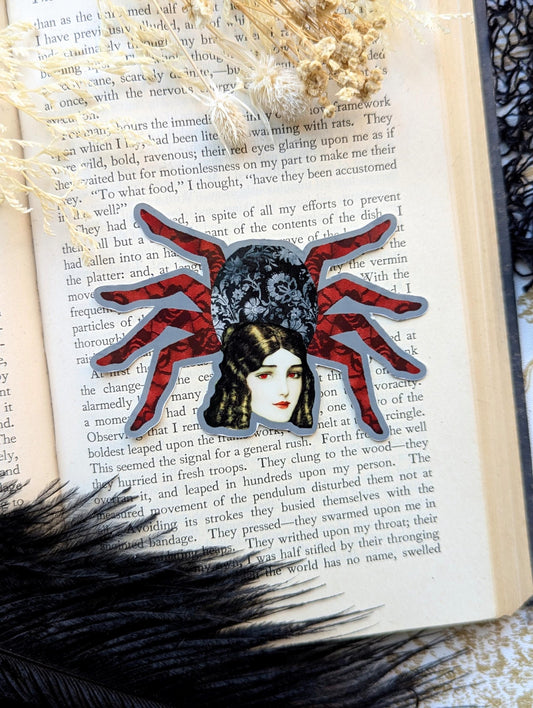Vinyl Waterproof Sticker Surreal Spider Woman Gothic Goth Horror Victorian Handmade Artist Gift