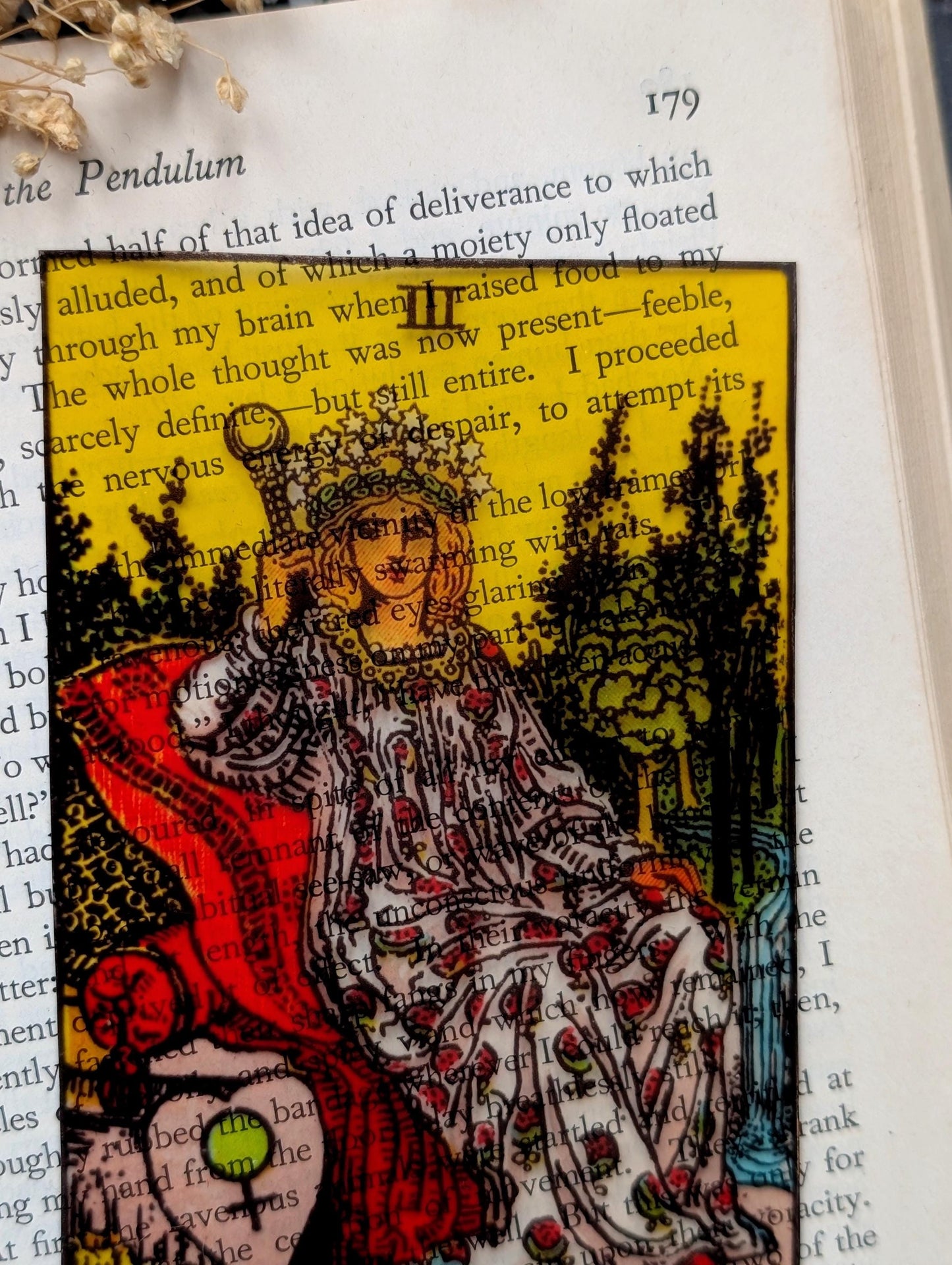 Clear Bookmark The Empress Tarot Card Witch Witchcraft Goth Gothic Halloween Horror Creepy Handmade Artist Book Reader Lover Gift