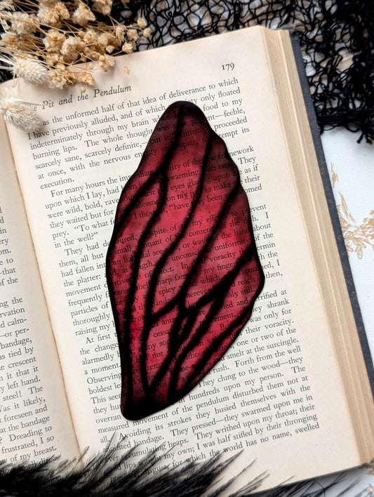 Clear Bookmark Fairy Faerie Pixie Wing Grunge Magenta Pink Pretty Goth Dark Academia Fairycore Fantasy Sci-Fi Book Reader Lover Gift