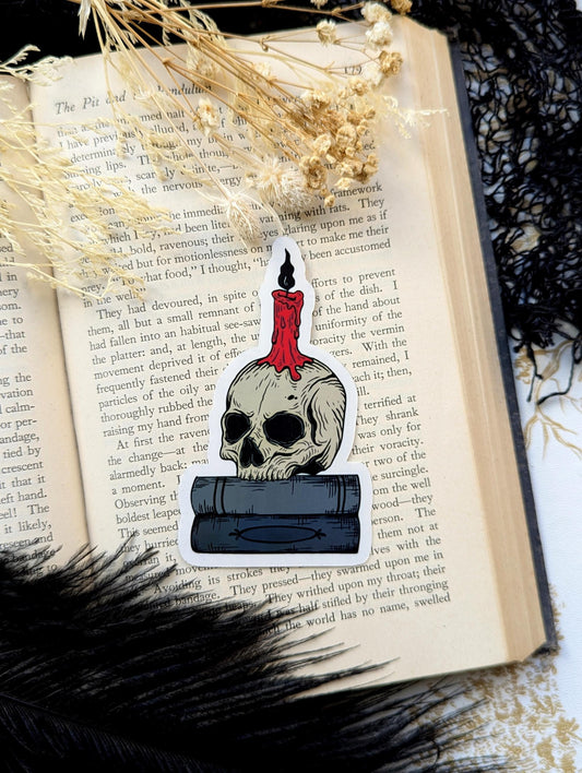 Vinyl Waterproof Sticker Hydroflask Water Bottle Laptop Skull Candle Books Goth Gothic Horror Halloween Witch Witchcraft