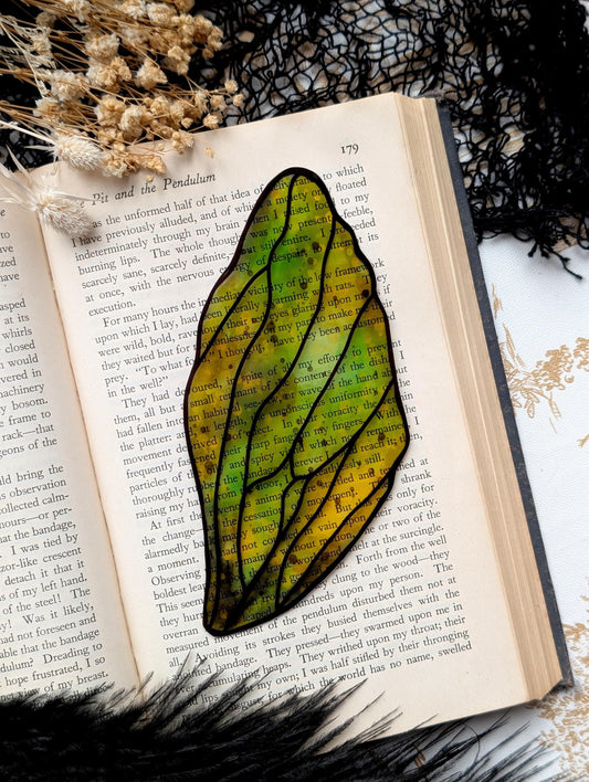 Clear Bookmark Fairy Faerie Pixie Wing Grunge Greens Pretty Goth Dark Academia Fairycore Cottagecore Fantasy Sci-Fi Book Reader Lover Gift