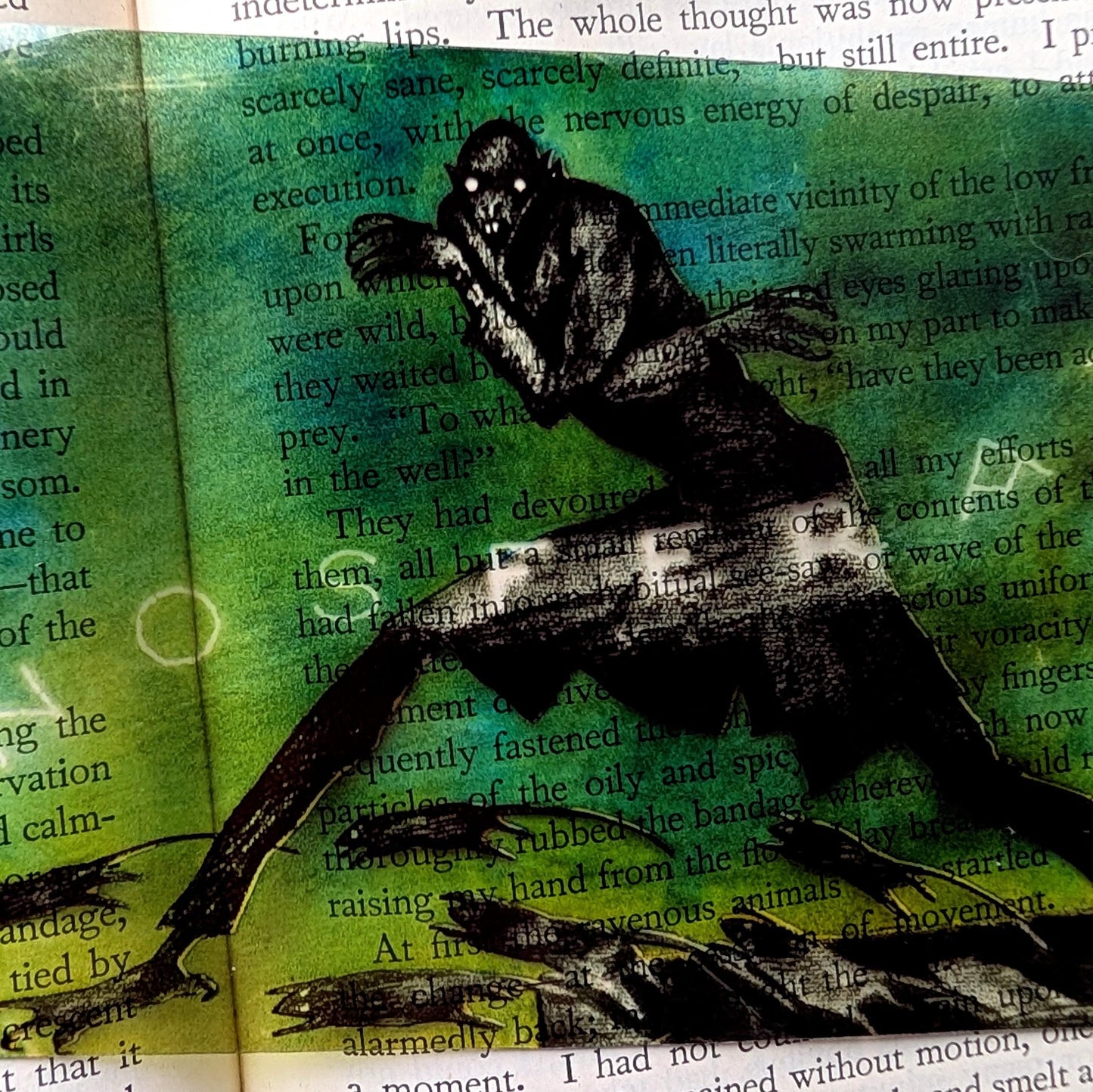 Clear Bookmark Vintage Promo Art Nosferatu Vampire Dracula Goth Gothic Horror Handmade Artist Book Reader Lover Gift