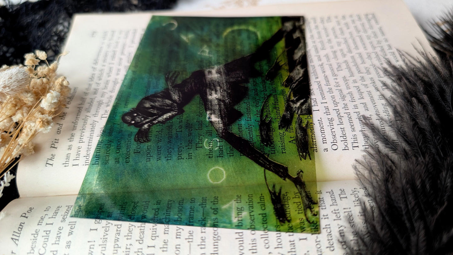 Clear Bookmark Vintage Promo Art Nosferatu Vampire Dracula Goth Gothic Horror Handmade Artist Book Reader Lover Gift
