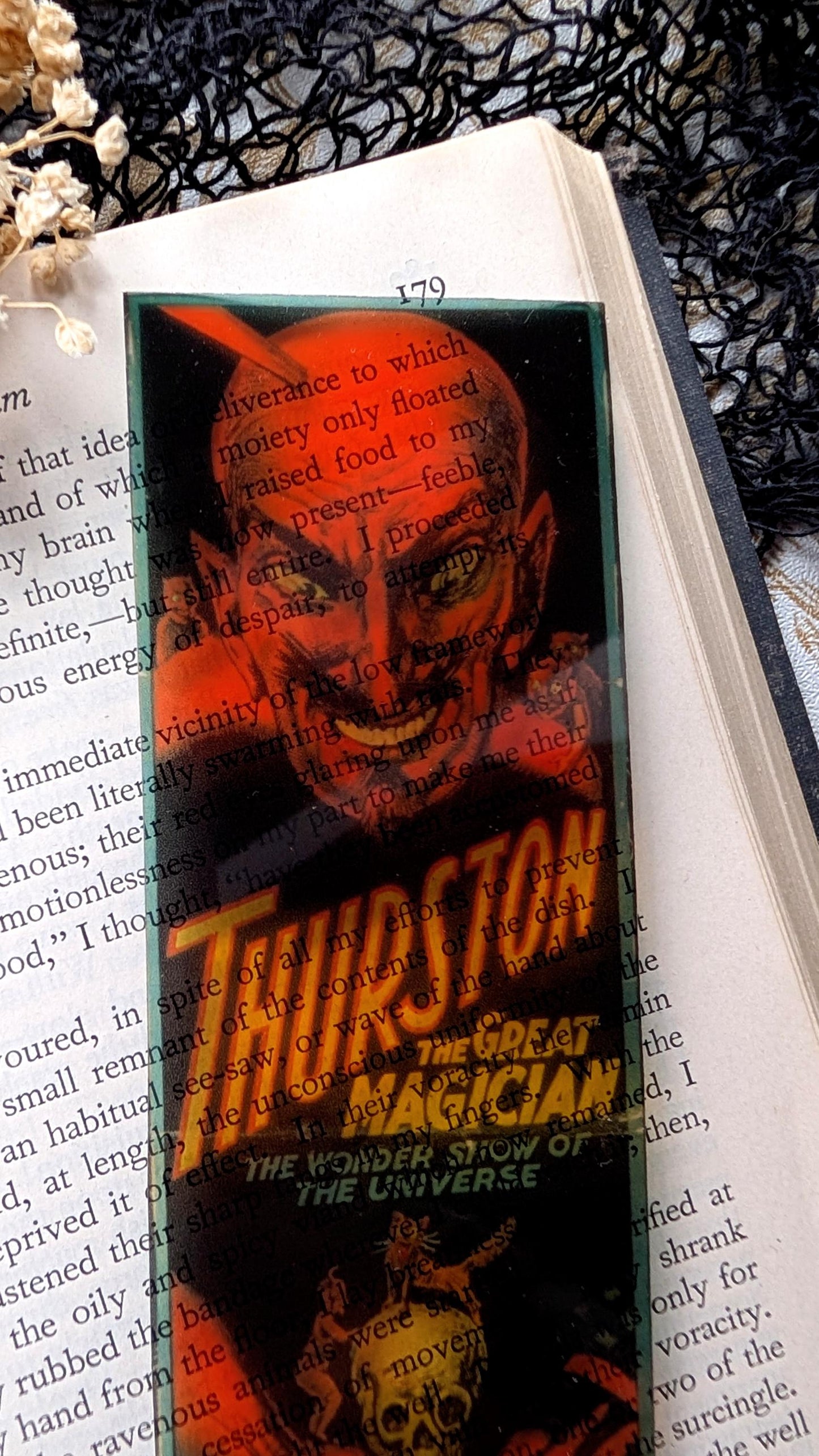 Clear Bookmark Vintage Promo Thurston The Great Magician Magic Devil Horror Goth Gothic Handmade Artist Book Reader Lover Gift