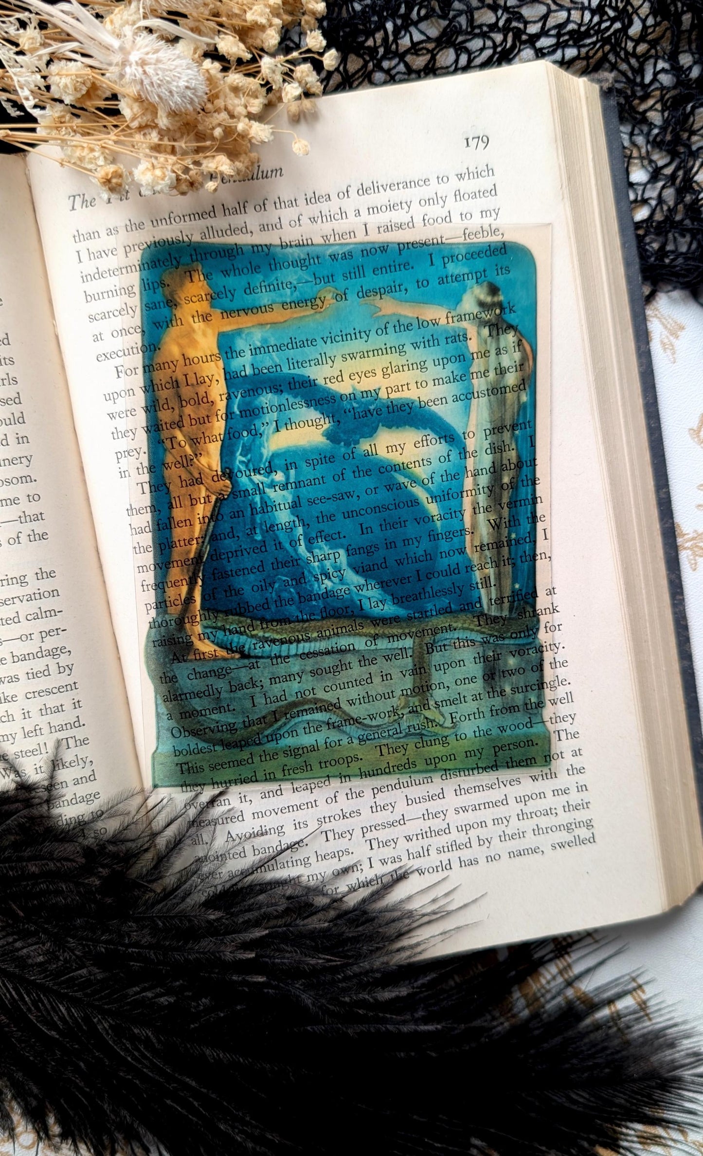 Clear Bookmark Vintage Painting Day And Night 1900 Handmade Artist Book Reader Lover Gift