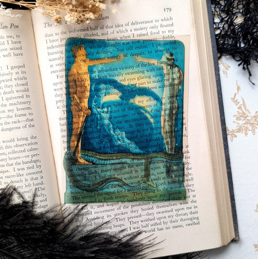 Clear Bookmark Vintage Painting Day And Night 1900 Handmade Artist Book Reader Lover Gift